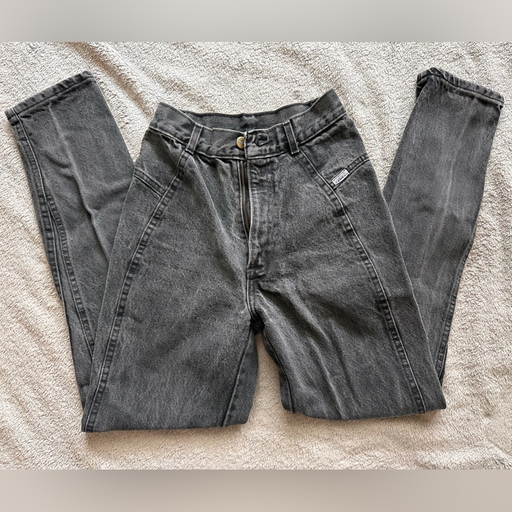 Chic vintage 80’s Straight Leg Jeans - Washed black